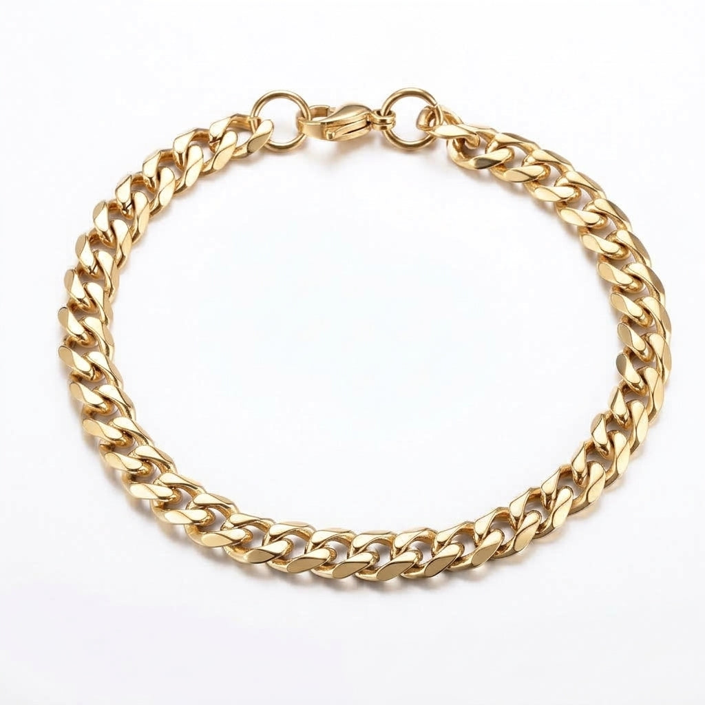 Vylex Executive Miami Cuban Bracelet™ - צמיד גורמט מיאמי 7 מ"מ זהב פלדת 316L