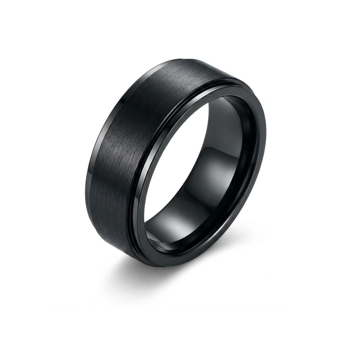 Vylex Executive Zen Ring™ - טבעת זן מסתובבת שחור מט פלדת 316L